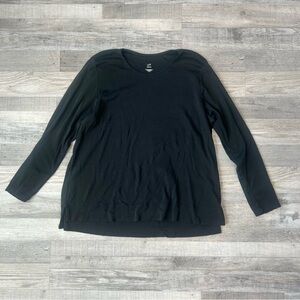 J Jill black perfect pima hi low long sleeve tee womens XL J45